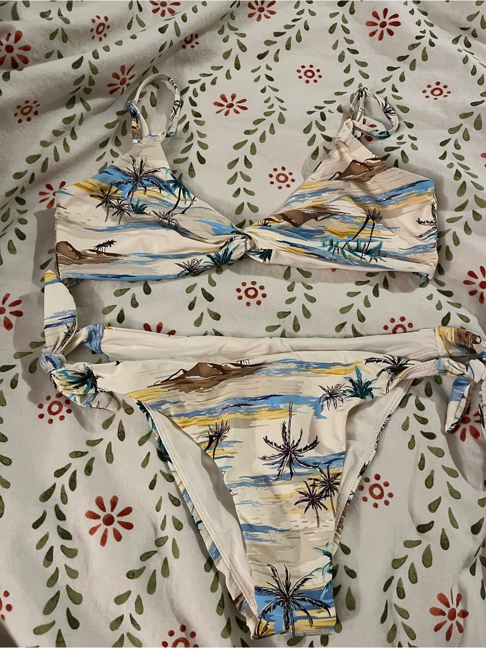 ripzone twist front tie waist bikini set NWOT